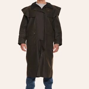 Forge Men’s Oilskin Workwear Duster in Black/Brown 🆕